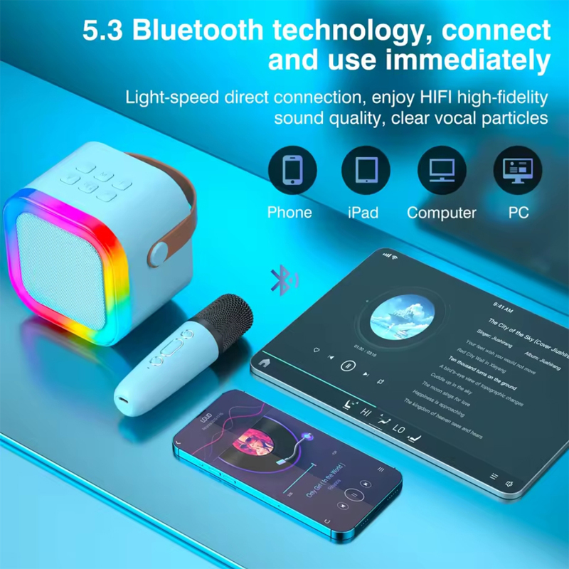 اسپیکر بلوتوثی میکروفون دار قابل حمل مدل RGB-Party