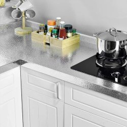 فویل چسبی کابینت طرح نقره ای 3 متری