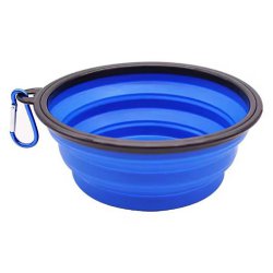 ظرف سیلیکونی تاشو آب و غذای مسافرتی حیوانات 350 میلی لیتری